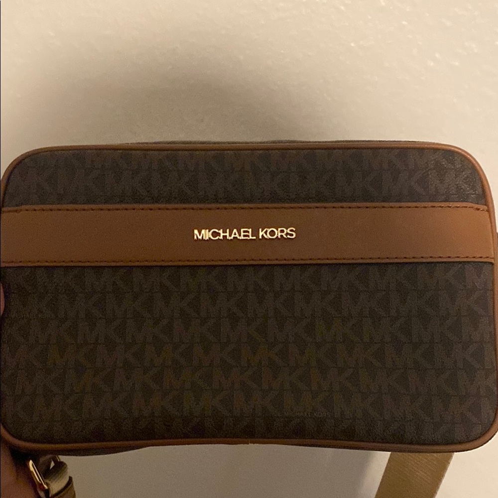 Michael Kors Dark Brown and Tan Belt Bag